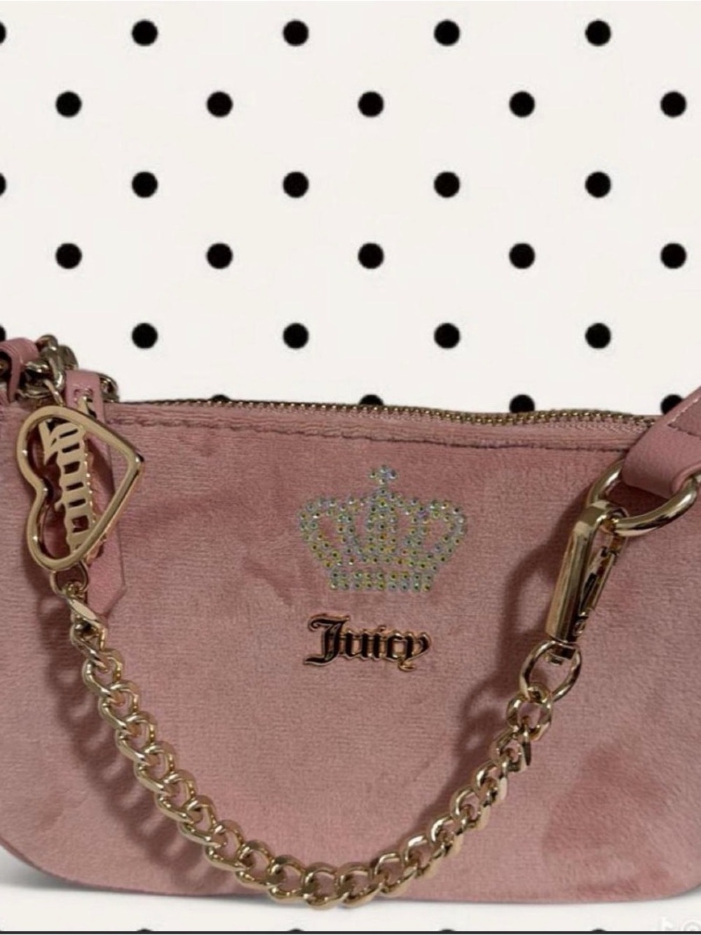 Juicy Couture Pink Velvet Chain Shoulder Bag